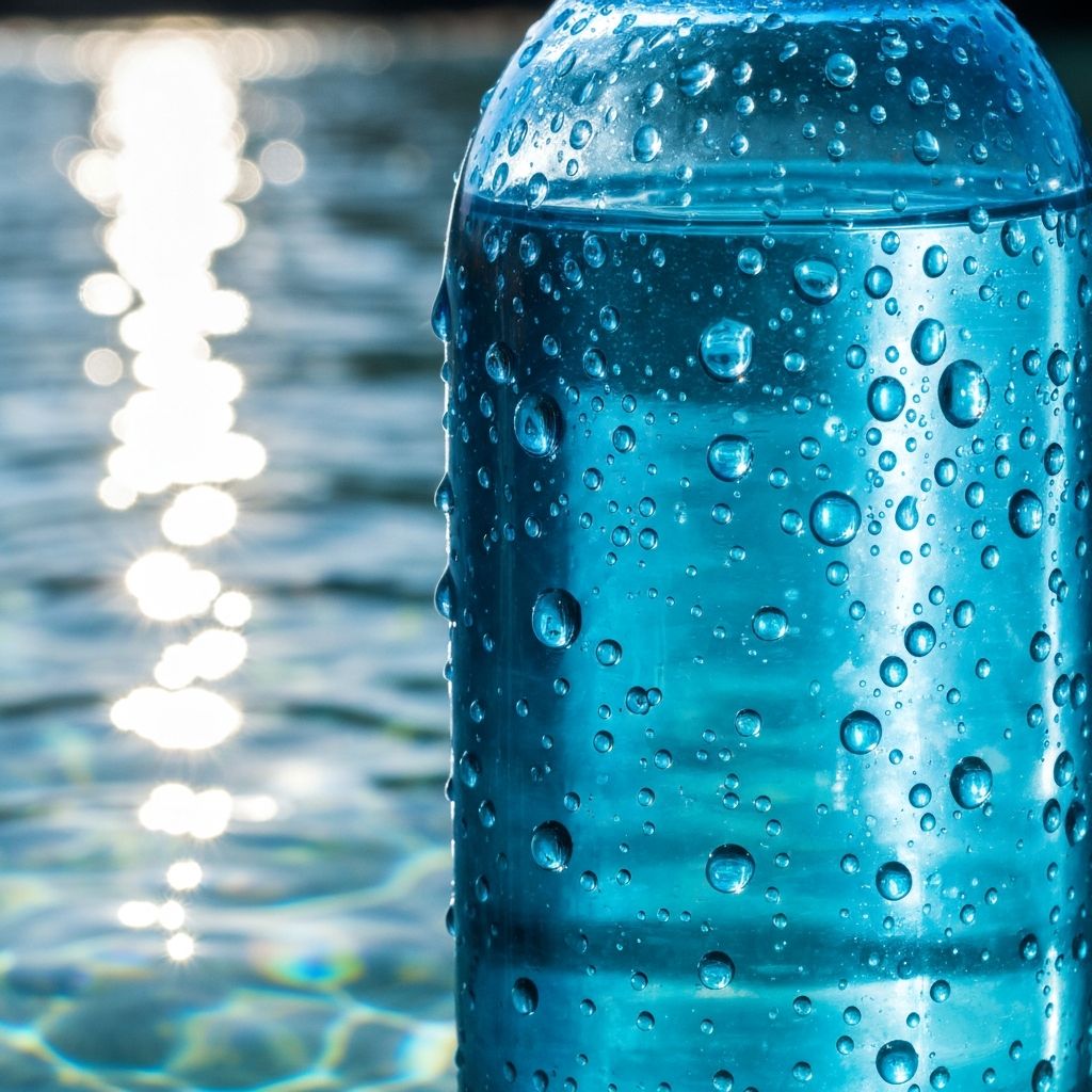 Water droplets and hydration concept