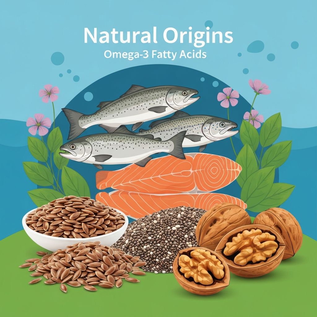 Omega-3 sources - fish, seeds, and nuts